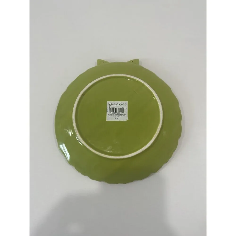Grasslands Road Green Holly Wreath Ceramic Christmas Plate